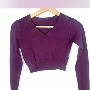 Pacsun Purple Crop Sweater